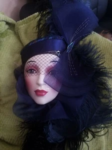 Vintage Clay Art Mask Musical Wall Art - Ladie's Head - Picture 1 of 3