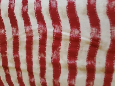 Retro Sewing Fabric USA Flag Stripes Red Beige 1/2yd 18x45" +scrap Cotton - Image 1 of 4