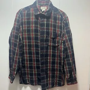 LL Bean Camicia Manica Lunga Bottoni Flanella Uomo Taglia Large Multicolore - Foto 1 di 5