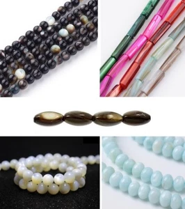 PERLMUTT  PERLEN aus MUSCHELKERN AAA GRAD NATURSTEINE SCHMUCK BASTELN ZUBEHÖR/18 - Bild 1 von 46