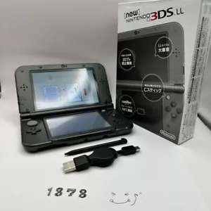 Nintendo Nuevo 3DS LL Negro Metálico Portátil con Cargador Simple Versión Japonesa con Caja - Imagen 1 de 22
