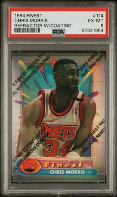1994 TOPPS FINEST REFRACTOR W/COATING #114 CHRIS MORRIS PSA 6 - Image 1 of 2
