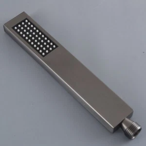 Gun Gray Square Shower Head Handheld Microphone Style Stainless Stell 8hh159 - Picture 1 of 8