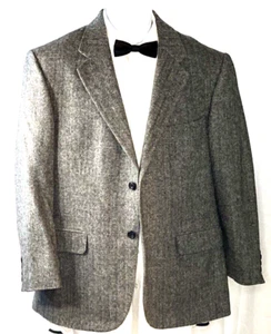 preowned, GEOFFRY BEENE, 40 s, MED GRAY HERRINGBONE, SPORTJACKET - Picture 1 of 6