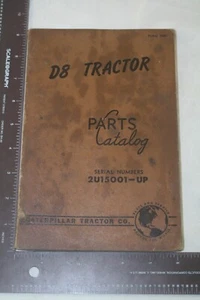 CATERPILLAR D8 TRACTOR PARTS CATALOG 1952 2U15001-UP - Picture 1 of 3