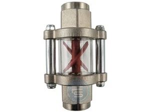 Flügelrad-Durchflussanzeige G1/4" bis G 1 1/2" Messing vernickelt Fittings - Bild 1 von 1