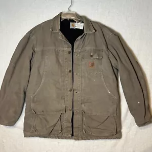 VNTG Carhartt Jacke Herren L Braun CQ5521 Chore Coat Decke Gefüttert 90s Made USA - Bild 1 von 22