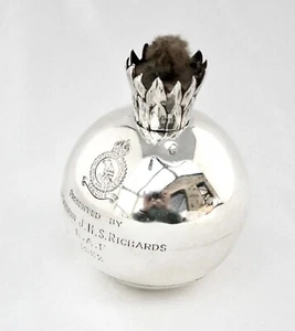 1884 Silver Military Grenade Cigar Lighter Trophy. Royal Air Force Crest 1952. - Picture 1 of 7