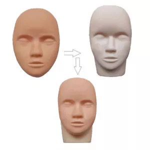 5D Tattoo Practice Skin Face Head Eyebrow Lip Training Soft Silicone Mannequin - Picture 1 of 15