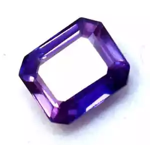 Natural 7.25 Ct Purple Tanzanite Emerald Shape Certified Gemstone With Free Gift - Picture 1 of 10