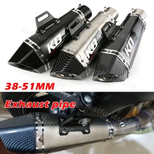38-51mm Exhaust Tail Pipe Universal Motorcycle Muffler Tips Removable DB Killer - Picture 1 of 11