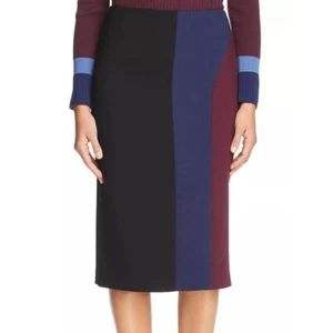 NWT! Boss by Hugo Boss Velivia Color Block Midi Slimming Classic Pencil Skirt - Picture 1 of 5
