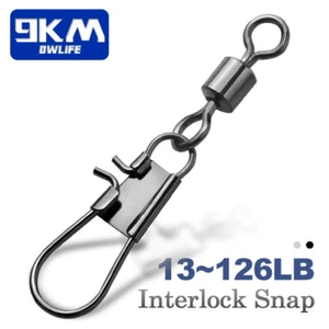 50Pcs Interlock Snaps Rolling Swivels Stainless Steel Cross Lock Fishing Snaps - Picture 1 of 21