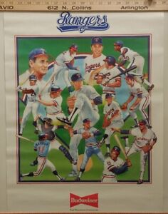 Vtg RARE Texas Rangers 1972-1991 The Tradition Continues Budweiser Poster MLB