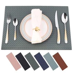 PlacematsPlacemats for Dining Table Set of 411.8" x 17"Non-Slip Faux Textured... - Picture 1 of 6