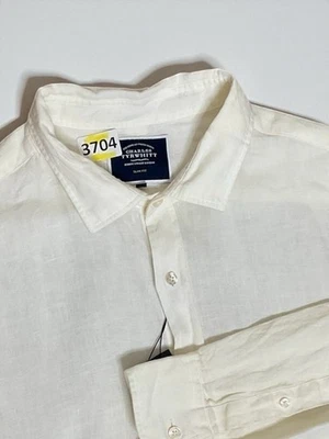 NUEVO CON ETIQUETAS Camisa Charles Tyrwhitt Calce Ajustado 100% Lino Manga Larga Abotonada Hombres Talla XL Foto 1 de 4