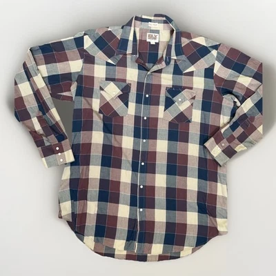 Camisa a Presión Ely Cattleman Para Hombre Vaquero Occidental Perla Talla 2XL Alta Multi Rayas Foto 1 de 4