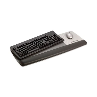 3M Antimicrobial Gel Mouse Pad/Keyboard Wrist Rest Platform, Black/Silver - Image 1 of 4