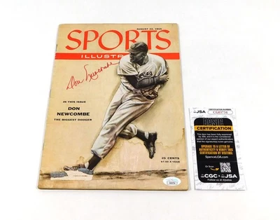 Don Newcombe Signed Sports Illustrated Magazine 8-22-55 Dodgers JSA Auto - Image 1 of 3