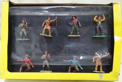 ELASTOLIN/ougen de Francia 54 mm personajes del oeste americano 8 figuras 2000 PRE oop Foto 1 de 3