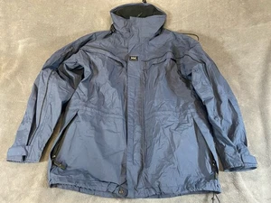 Helly Hansen Workwear Jacket Mens XL Blue Rain Coat Hooded Outdoors - Picture 1 of 16