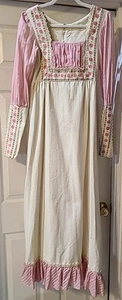 Vtg Gunne Sax STYLE Dress Floral Victorian Prairie Costume Mid-century 60s 70s - Picture 1 of 20