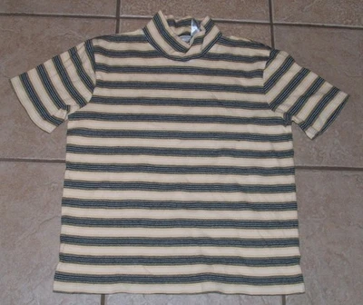 Top a rayas multicolores talla mediana elástico acanalado manga corta cuello falso VILLAGER Foto 1 de 2