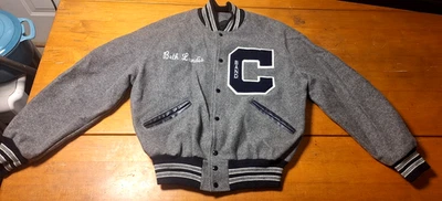 2008 DeLong Varsity Sz Large Letterman Jacket Wool Leather Patches Patches Ethan - Image 1 of 4