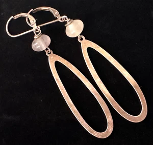 Vintage Earrings MARKED 925 STERLING SILVER Pierced Dangle Hoop Jewelry lot y - Picture 1 of 3