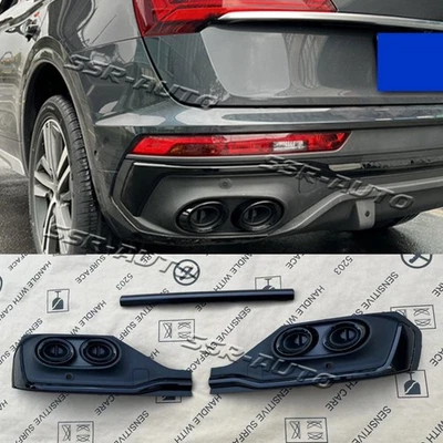 Glossy Black Rear Bumper Exhaust Pipe Diffuser For Audi SQ5 Q5 Sportback 2021+ - Image 1 of 4