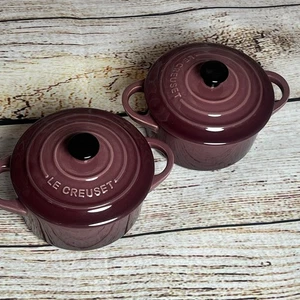 2 x Le Creuset Mini Cocotte Backform mit Deckel Feige Retired NEU - Bild 1 von 10