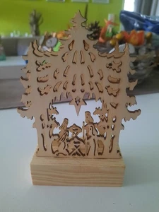 LED Dekorationsfigur 15cm Holz Weihnachten Dekorativ Schwipbogen - Bild 1 von 11