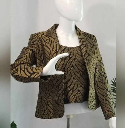 VETEMENTS Jessica Howard giacca vintage floreale oro e nero donna Petite 4