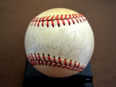 ERNIE BANKS CHICAGO CUBS HOF SIGNED AUTO VINTAGE CHAS FEENEY ONL GU BASEBALL JSA - Image 1 of 3
