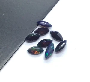 Piedra preciosa suelta corte marquesa AAA natural etíope ópalo de fuego negro para joyería - Imagen 1 de 8