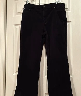 Pantalones de mezclilla de pana negros para mujer Lauren Ralph Lauren talla 16” Foto 1 de 4