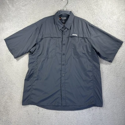Simms Shirt Mens XL Gray Guide Series Fishing Short Sleeve Button Up Vented - Image 1 of 4