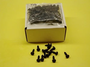 Black Sheet Metal Screws, Slotted Pan Head, 5/8" long, .180" dia (#10) 100 Pack - Picture 1 of 2