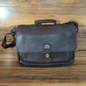 Bolso de Hombro COACH 9790 Vintage Turnlock Cuero Marrón Dorado Herrajes  - Imagen 1 de 16