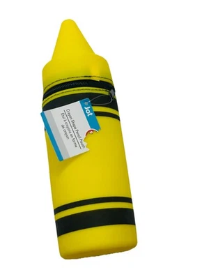 Jot Crayon Shaped Pencil Pouch Crayola Style With Zipper Yellow  Plastic 10 In - Image 1 of 2