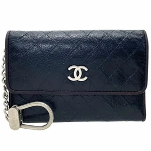 Chanel Bicolor Münzetui mit Schlüsselanhänger Schwarz Braun Leder Coco Mark Kartenetui - Bild 1 von 8