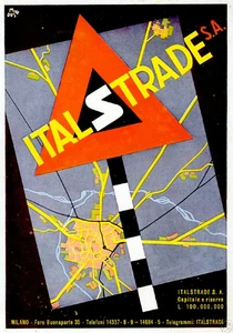 Mario Duse-ITALSTRADE-Futurismo-Puricelli-pianta-città - Imagen 1 de 1