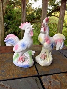 Conjunto de estatuas chinas vintage primitivas de gallo de porcelana WUCAI gallo cuervo de pollo ❤️ - Imagen 1 de 8