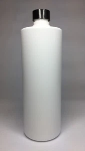 500ml PET Plastic White Cylindrical Bottle+ Smooth Black Screw On Top ANY AMOUNT - Bild 1 von 1