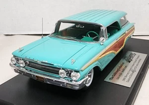 Goldvarg Collection 1:43 1960 Mercury Colony Park Crystal Turquoise/Green Int! - Picture 1 of 8