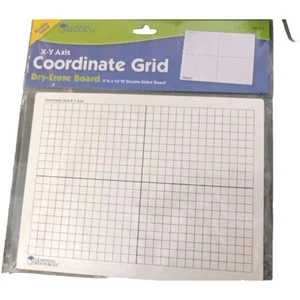 Tablero de borrado en seco de recursos de aprendizaje 9 x 12" rejilla de coordenadas de doble cara - Imagen 1 de 5