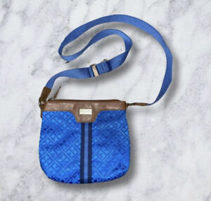 Tommy Hilfiger Women's Blue Canvas Small Crossbody Bag