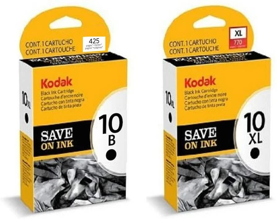 Kodak 10 XL + Kodak 10B Black Ink Cartridges NEW & SEALED - Image 1 of 1
