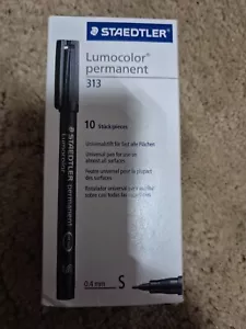 New Staedtler Lumocolor Permanent Pen 313-3 SuperFine 0.6mm Line Blue Pack Of 3 - Picture 1 of 4