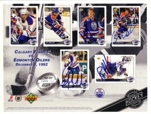 Craig MacTavish Dave Manson Bernie Nicholls Bill Ranford signed Oilers UD sheet - Picture 1 of 1